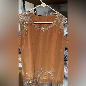 Embellished plazo suit